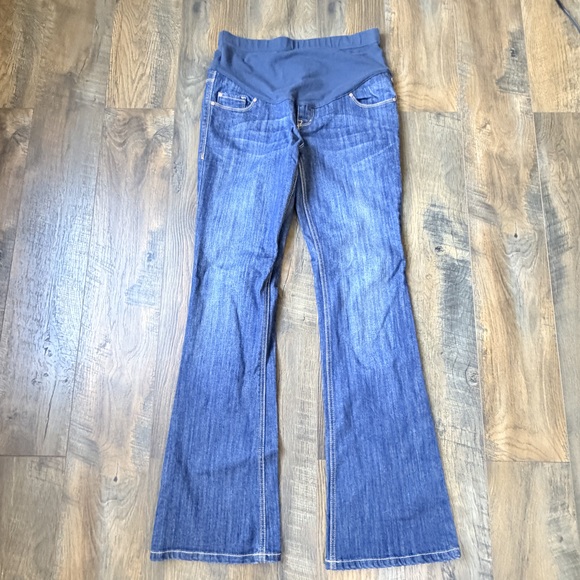 Maternity Denim - Maternity flared denim jeans size 2 regular natural fibers cotton denim in Blue